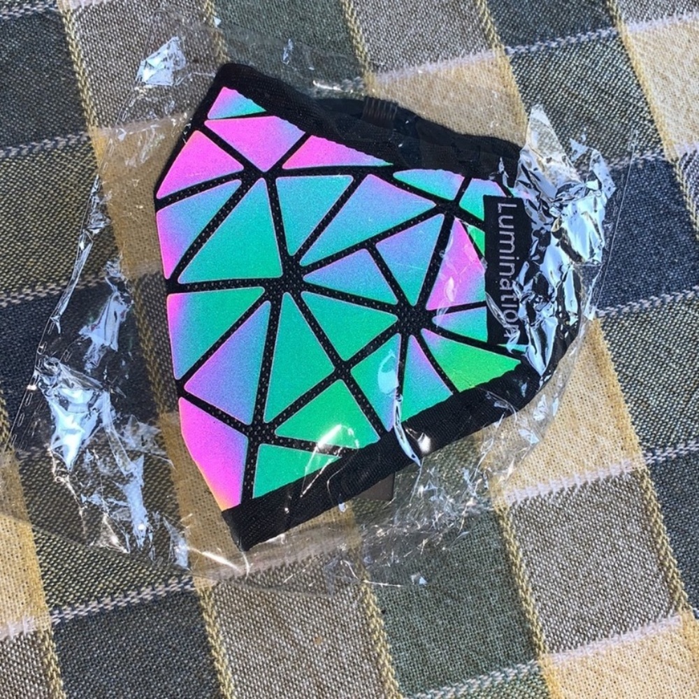 Lumination Holographic Geometric Face Mask — New With Tags